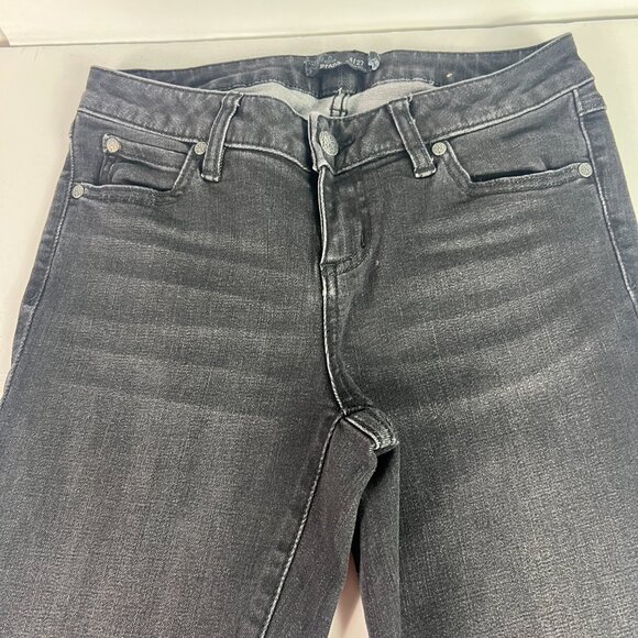 Prana Jeans Womens 28x31* Low Rise Boot Cut Slim Black Faded Stretch Denim Tag 4 - Picture 2 of 16